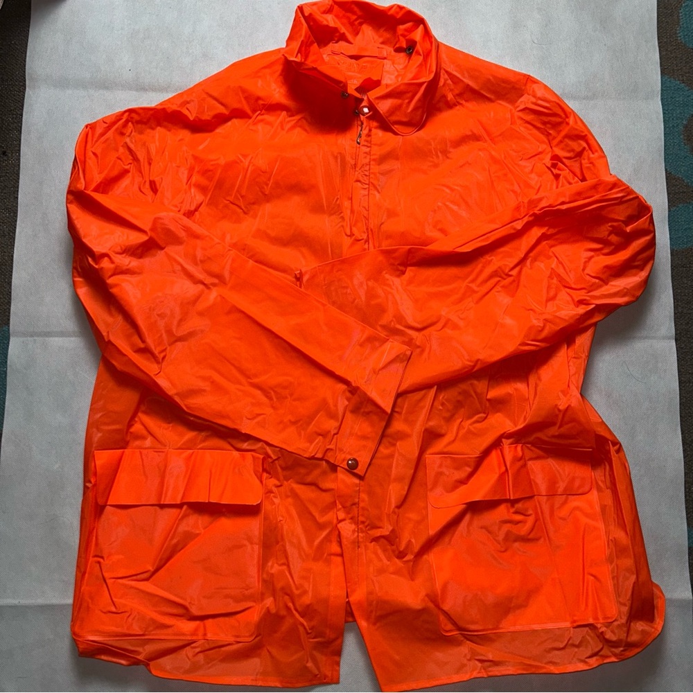 Goodyear de luxe by weatherite orange zip up raincoat oversized small